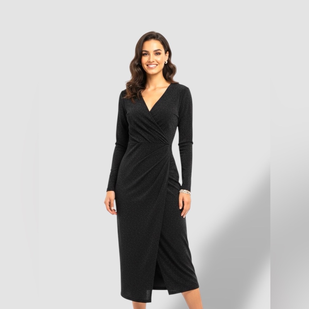 Elegant Black Wrap Dress